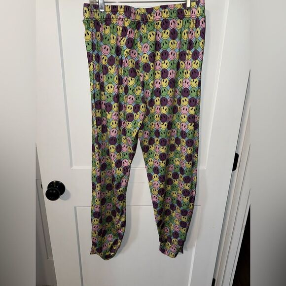 Main & Local Pants - Purple and Green Jogger Track Pants with Elastic Waistband